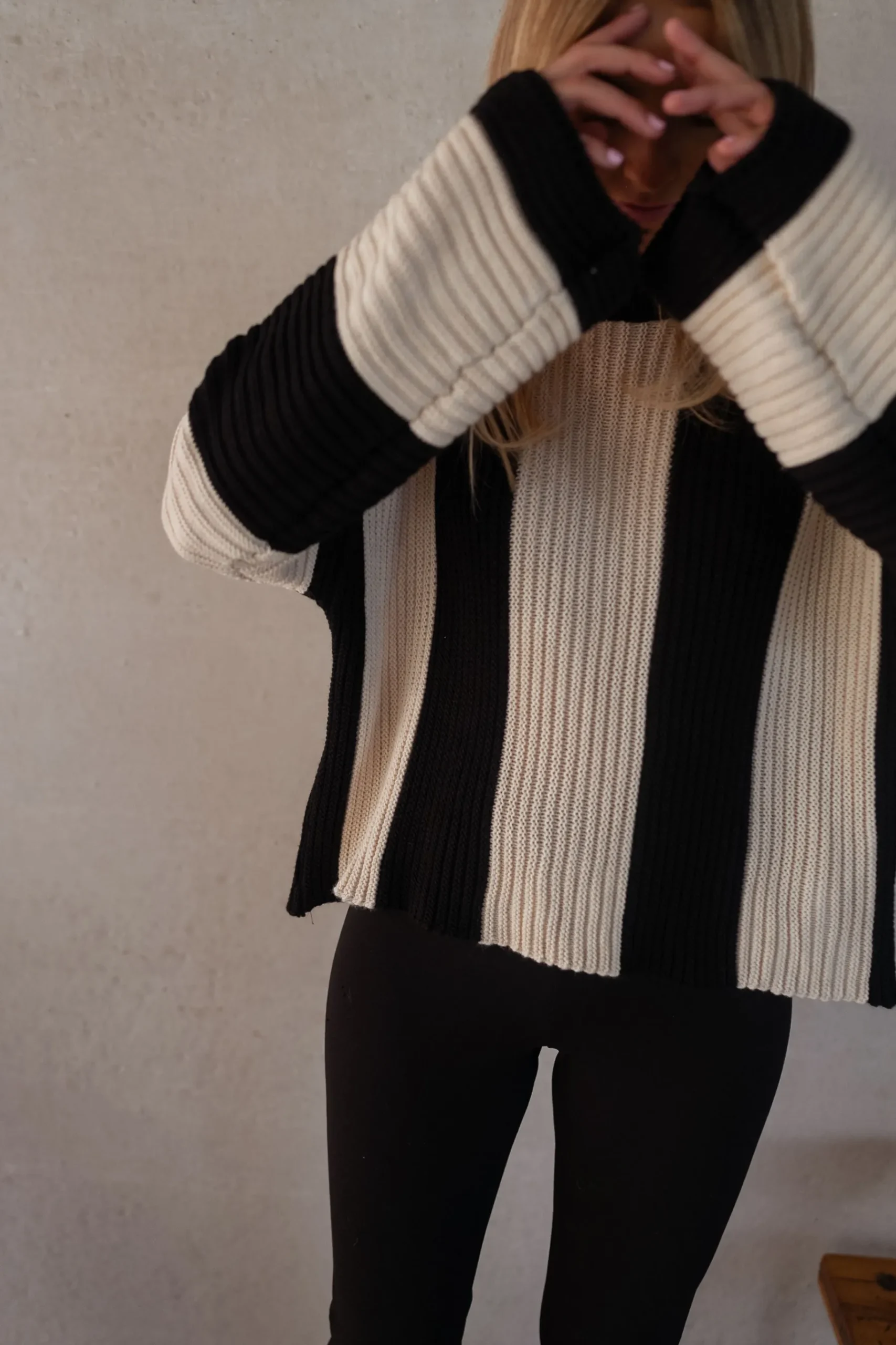 Pulls & Gilets-EASY-CLOTHES Pull Masson - écru et noirEasy Clothes Écru et noir