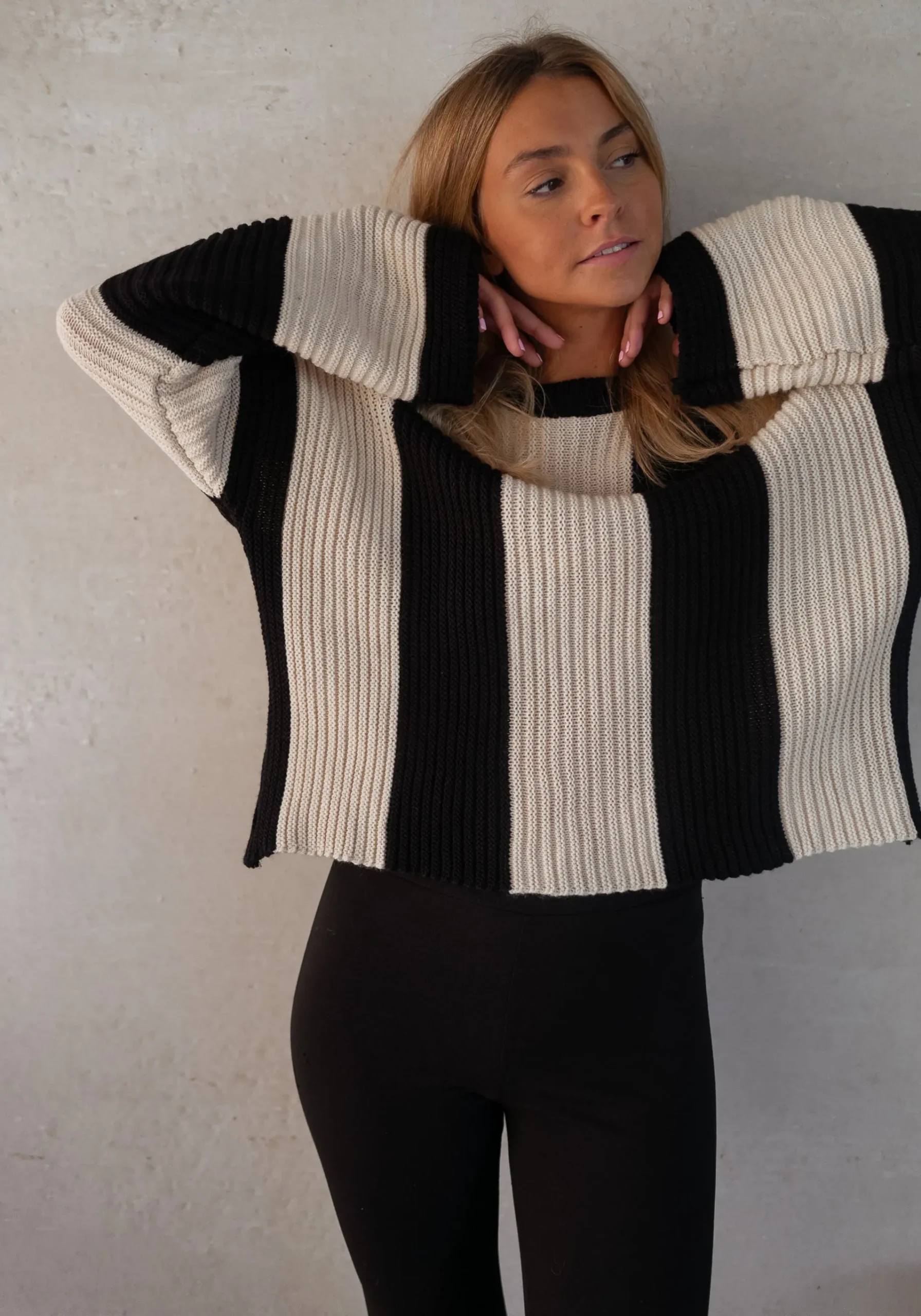 Pulls & Gilets-EASY-CLOTHES Pull Masson - écru et noirEasy Clothes Écru et noir