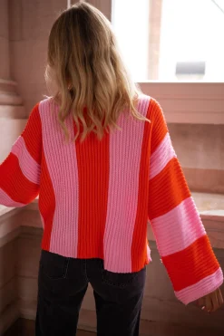 Pulls & Gilets-EASY-CLOTHES Pull Masson - rose et orangeEasy Clothes Rose et orange       