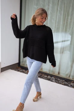 Pulls & Gilets-EASY-CLOTHES Pull Miley - noirEasy Clothes Noir