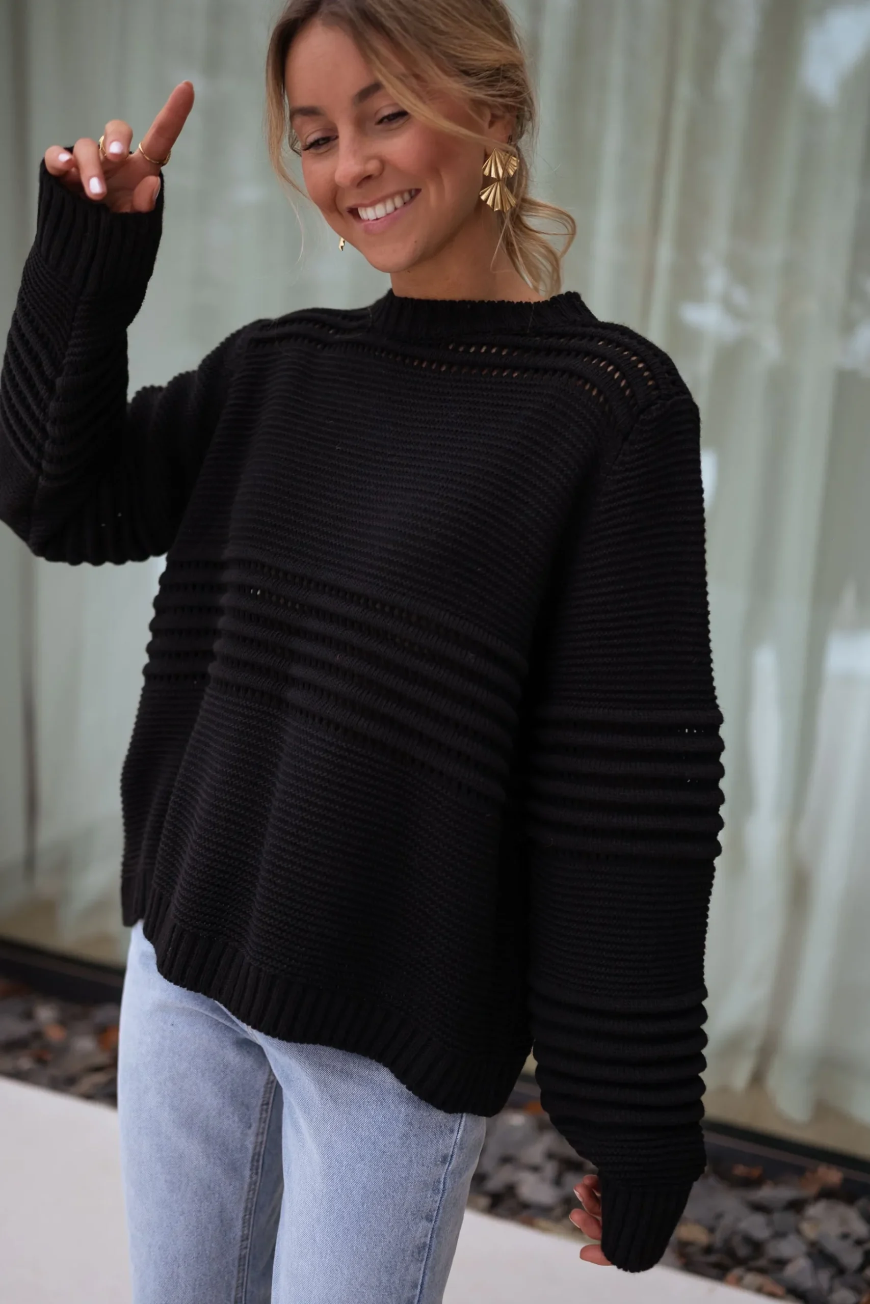 Pulls & Gilets-EASY-CLOTHES Pull Miley - noirEasy Clothes Noir