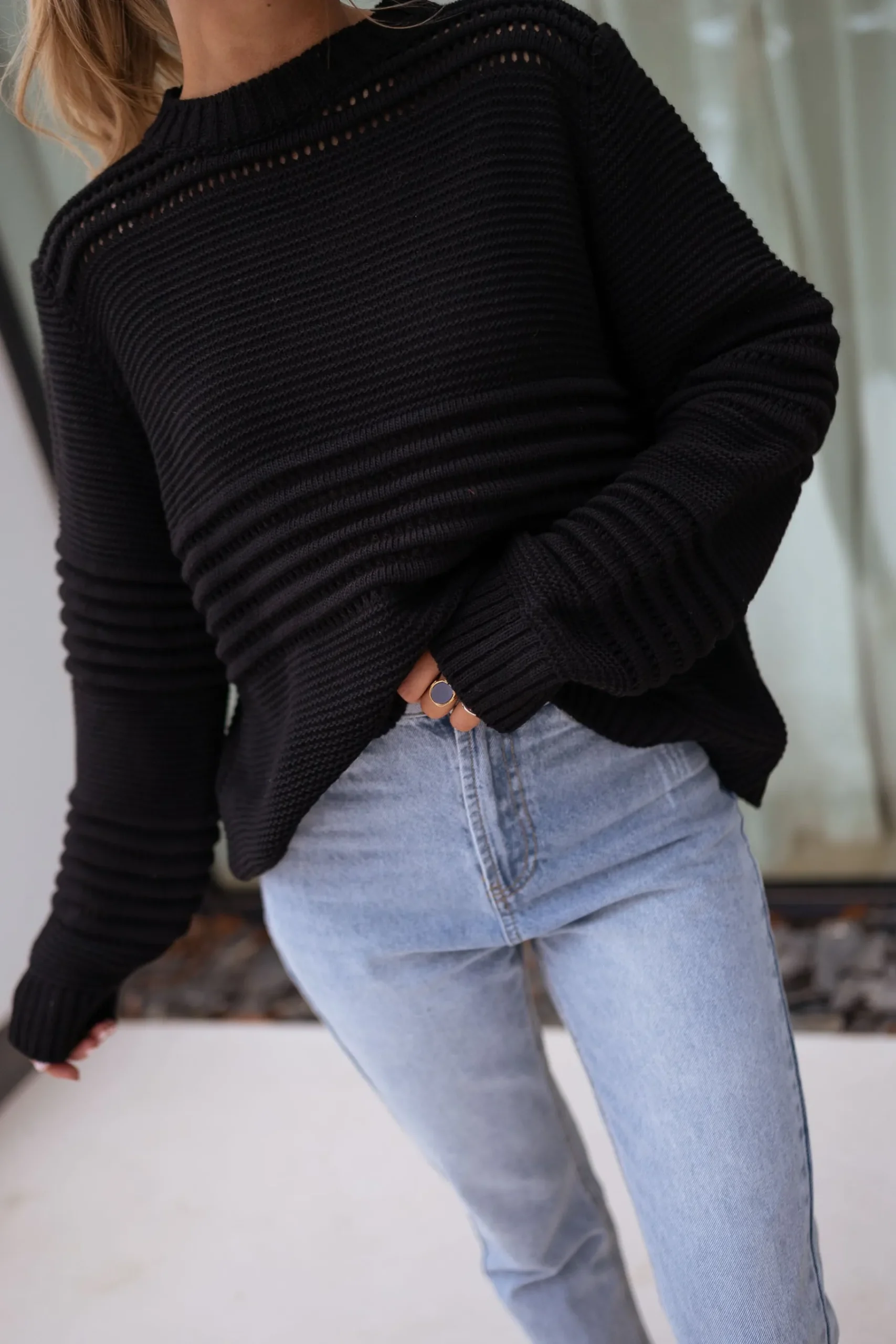 Pulls & Gilets-EASY-CLOTHES Pull Miley - noirEasy Clothes Noir