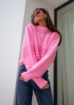 Pulls & Gilets-EASY-CLOTHES Pull Miley - roseEasy Clothes Rose