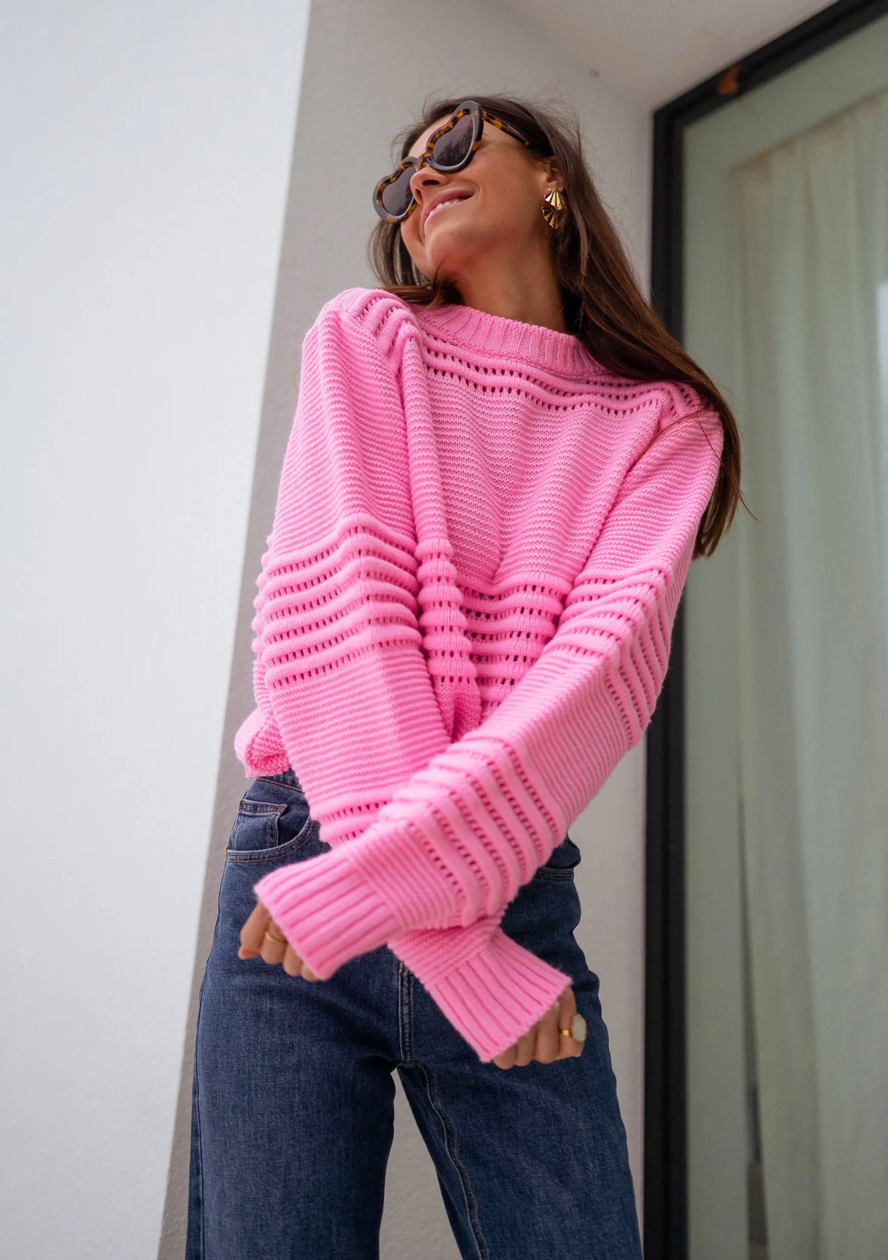 Pulls & Gilets-EASY-CLOTHES Pull Miley - roseEasy Clothes Rose