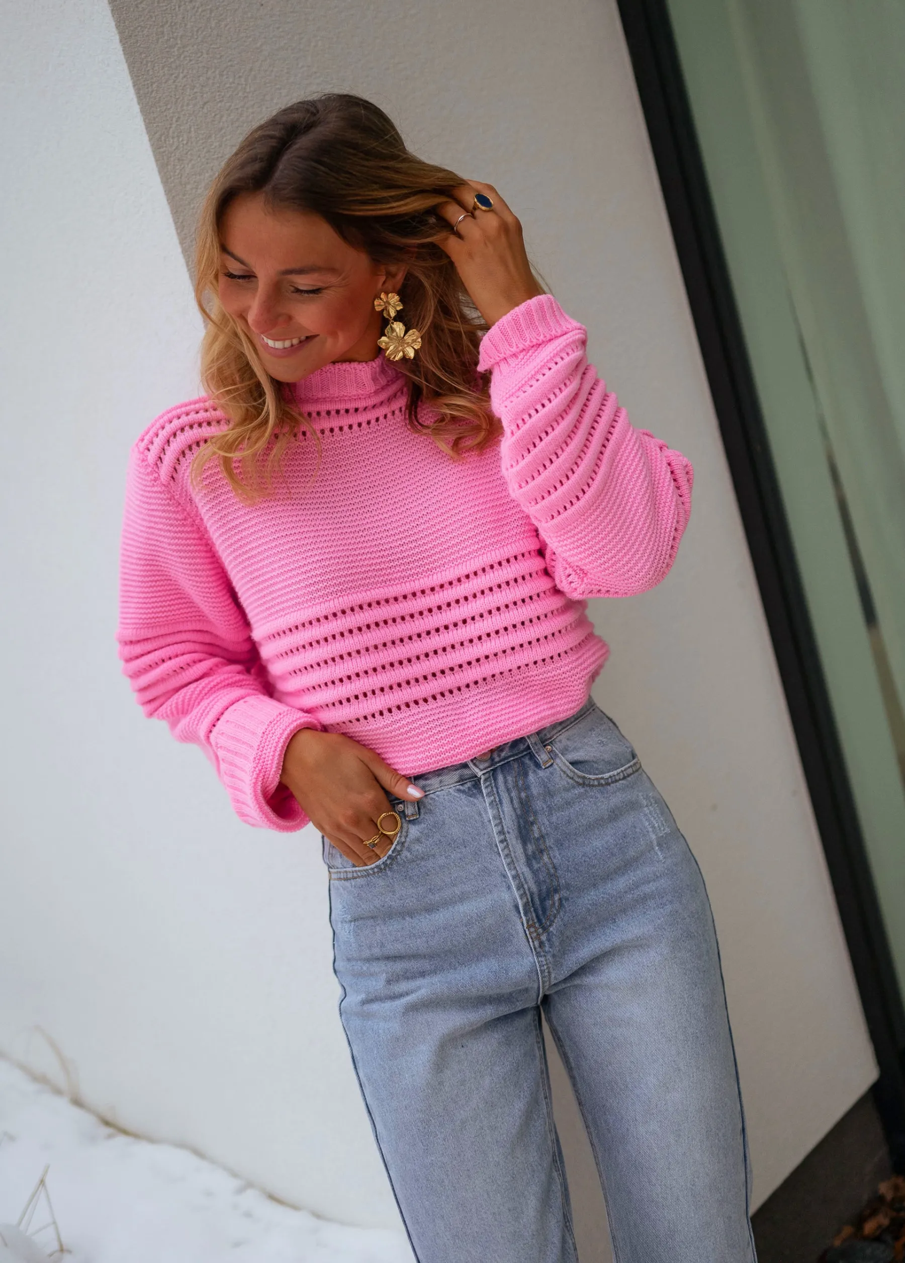 Pulls & Gilets-EASY-CLOTHES Pull Miley - roseEasy Clothes Rose