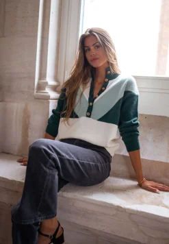 Pulls & Gilets-EASY-CLOTHES Pull Neve - vert et écruEasy Clothes Vert et écru