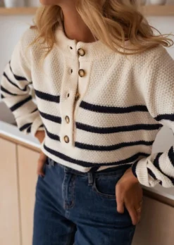 Pulls & Gilets-EASY-CLOTHES Pull Sonny - Marinière - Doux - Easy Clothes Marinière