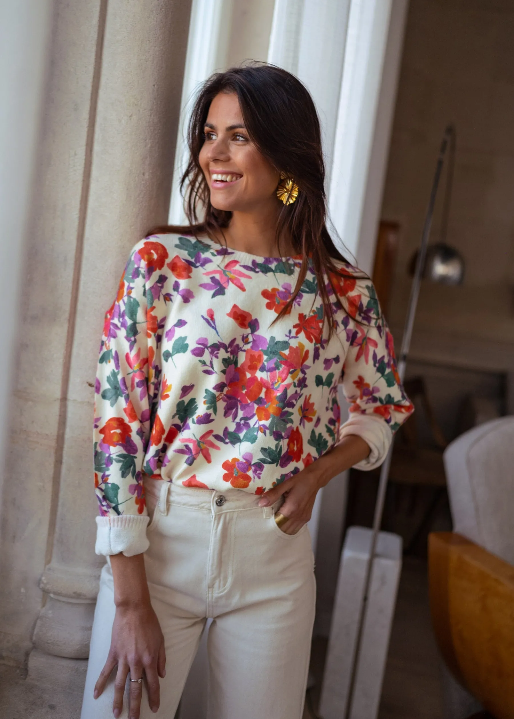 Pulls & Gilets-EASY-CLOTHES Pull Weston - à fleursEasy Clothes À fleurs