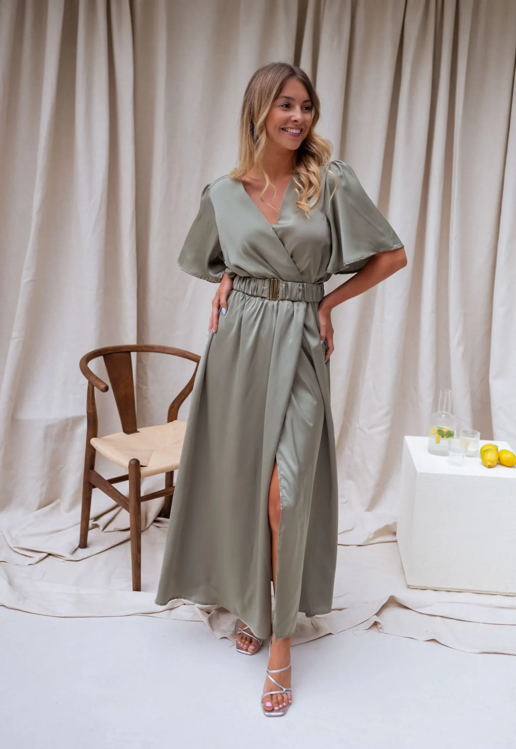 Robes-EASY-CLOTHES Robe Ariana - kakiEasy Clothes Kaki