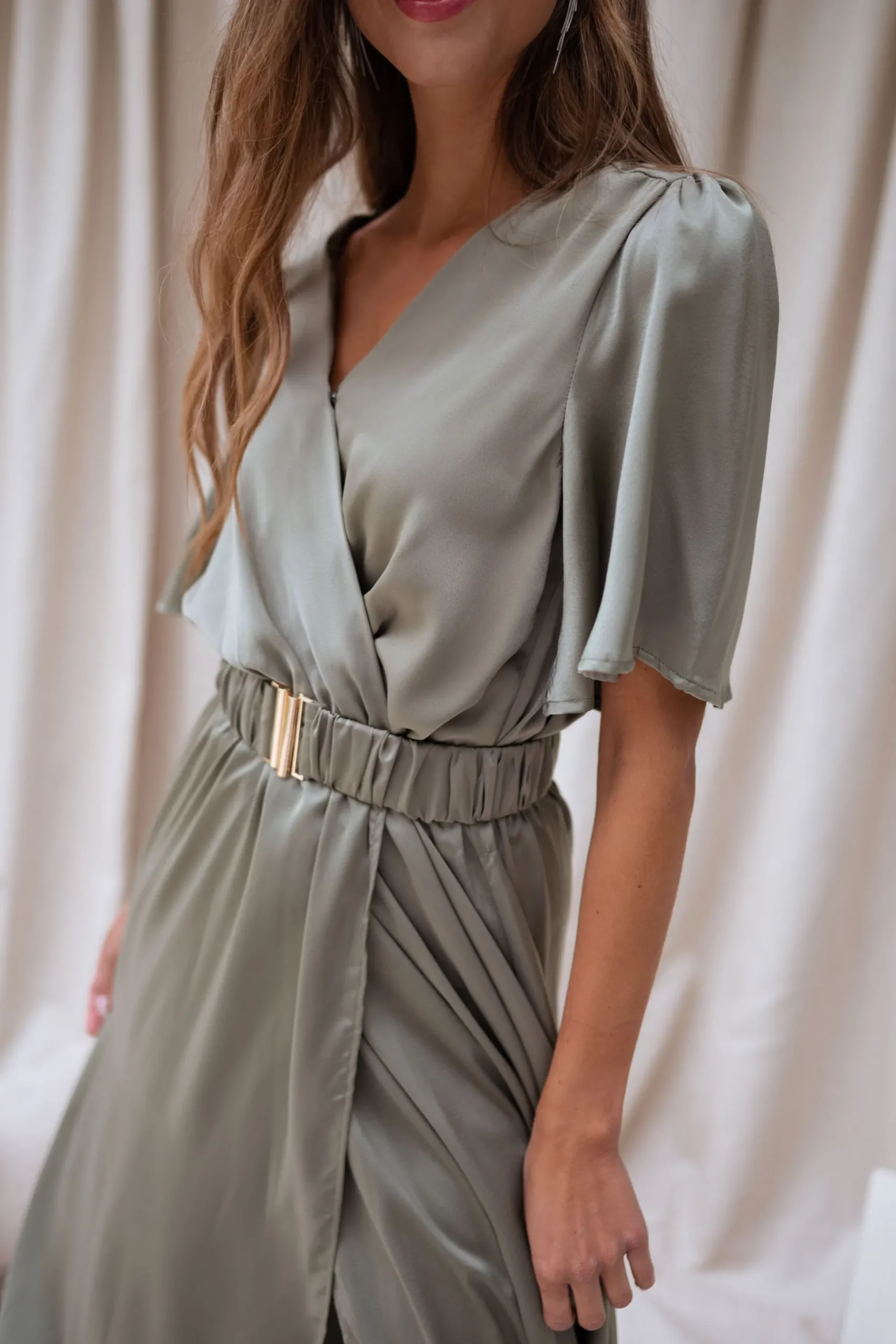 Robes-EASY-CLOTHES Robe Ariana - kakiEasy Clothes Kaki