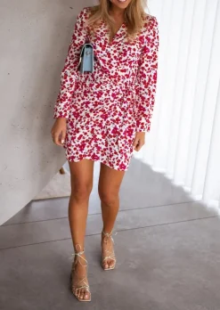 Robes-EASY-CLOTHES Robe Camilia | Blanche À Fleurs | Courte & Cache-CoeurEasy Clothes Blanche à fleurs       