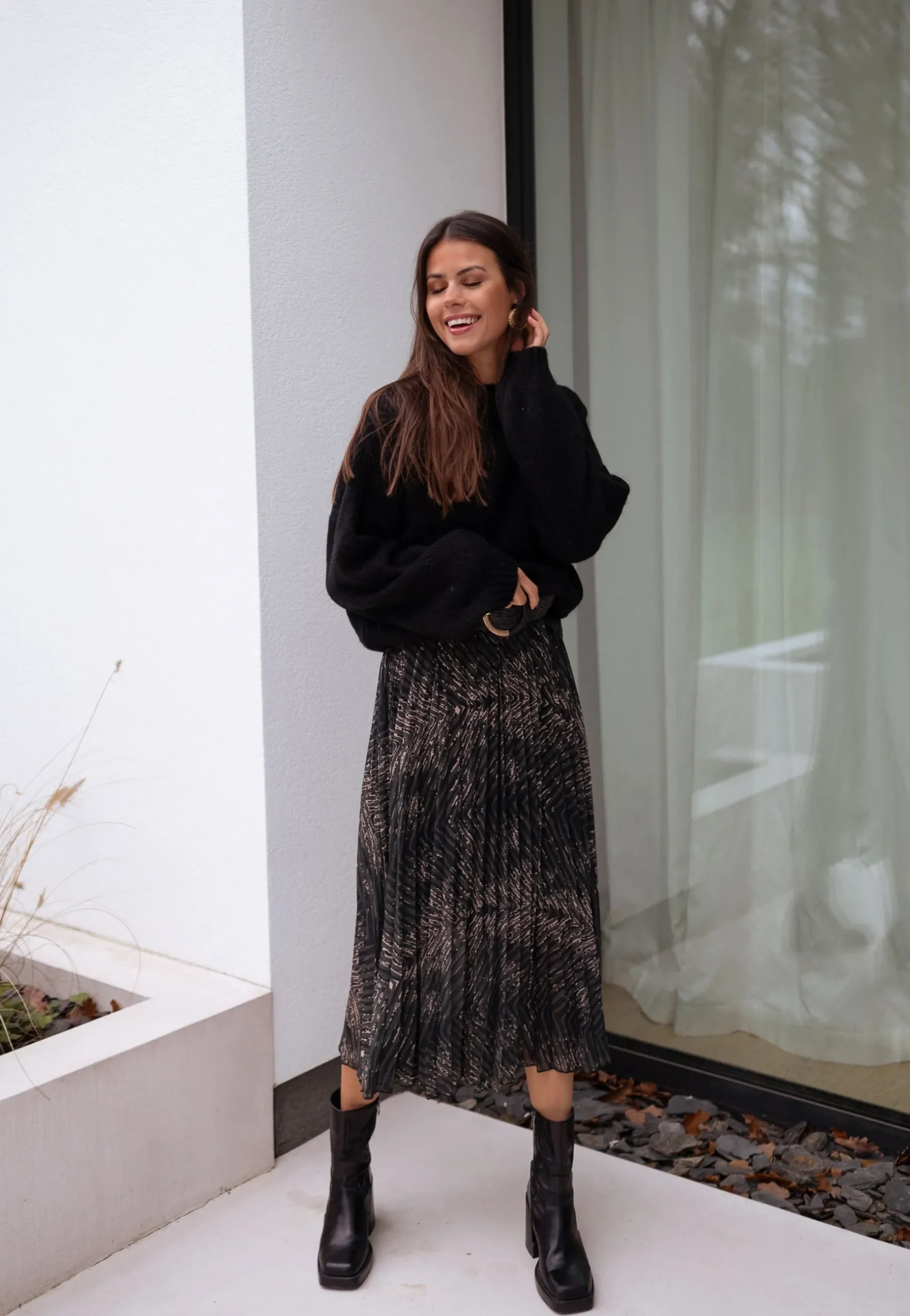Robes-EASY-CLOTHES Robe Connie - kaki à motifsEasy Clothes Kaki à motifs
