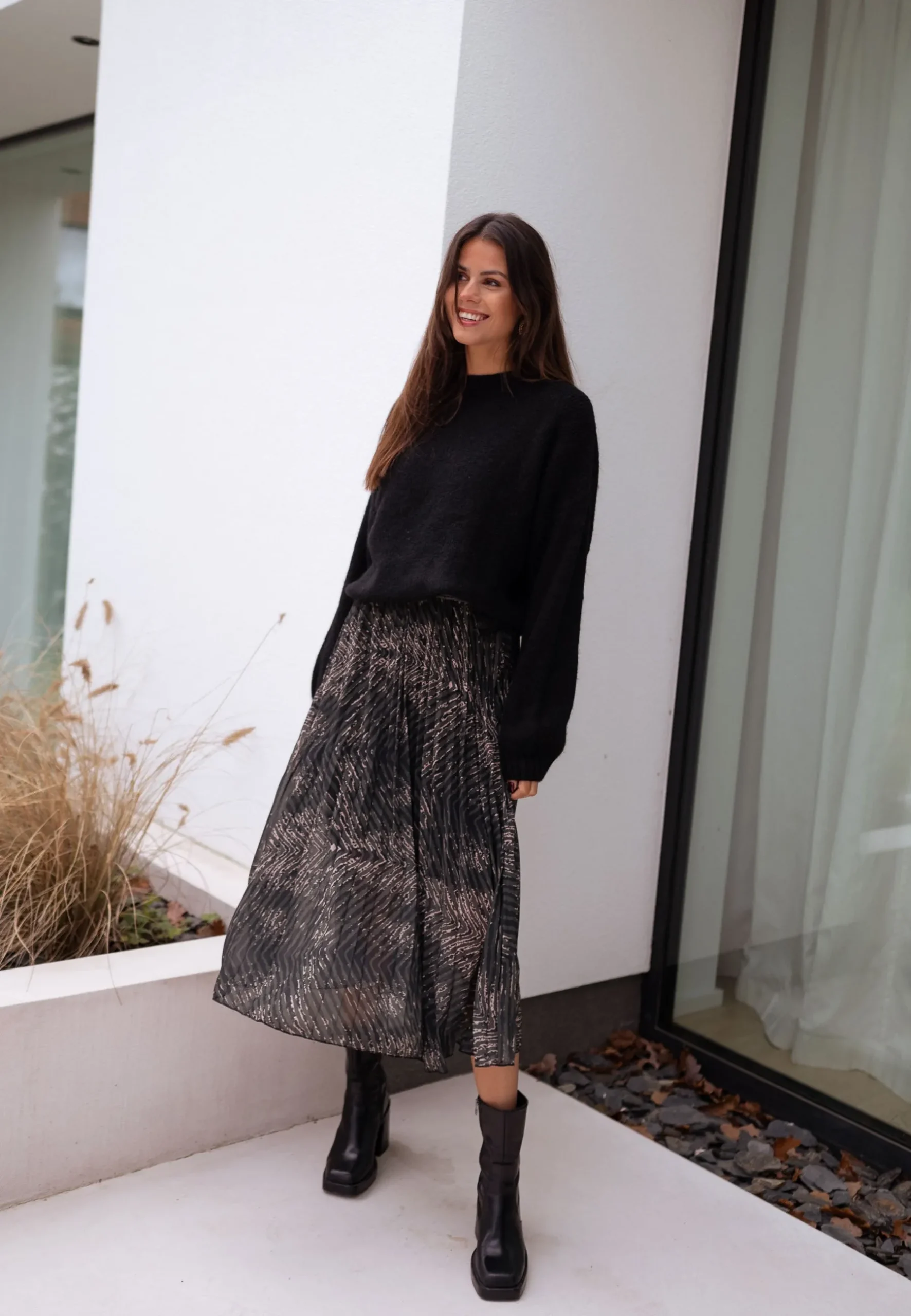 Robes-EASY-CLOTHES Robe Connie - kaki à motifsEasy Clothes Kaki à motifs