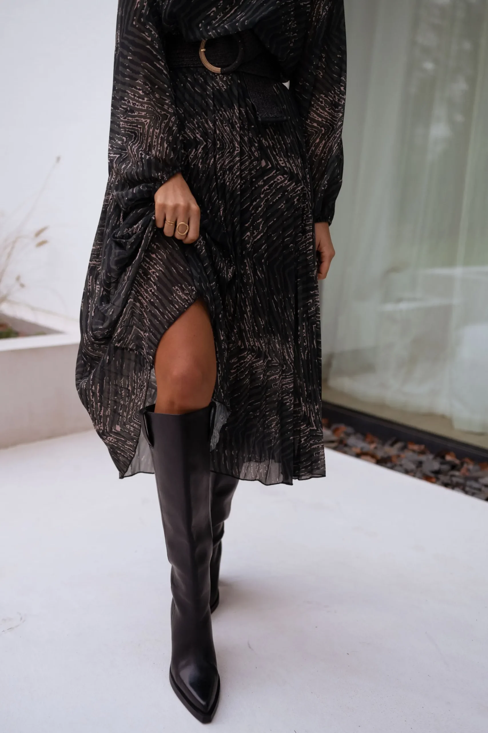 Robes-EASY-CLOTHES Robe Connie - kaki à motifsEasy Clothes Kaki à motifs