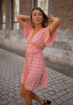 Robes-EASY-CLOTHES Robe Constance - rose à fleursEasy Clothes Rose à fleurs