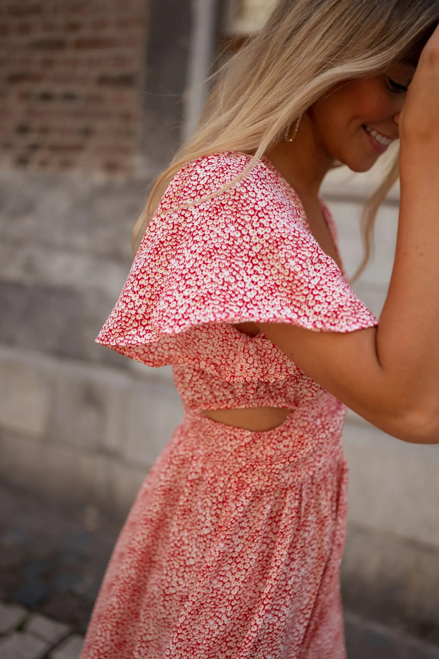 Robes-EASY-CLOTHES Robe Constance - rose à fleursEasy Clothes Rose à fleurs