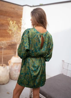 Robes-EASY-CLOTHES Robe Dalmi CREATION - kaki à motifsEasy Clothes Kaki à motifs       