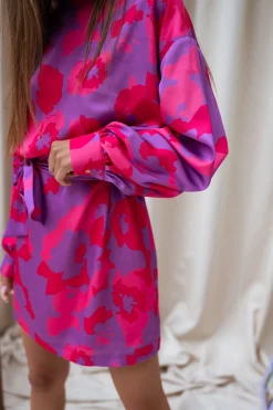Robes-EASY-CLOTHES Robe Dalmi CREATION - rose à fleursEasy Clothes Rose à fleurs       