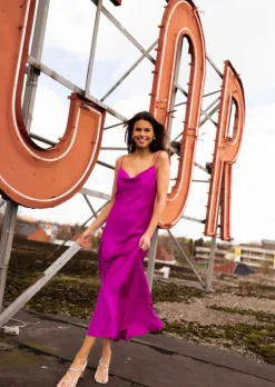 Robes-EASY-CLOTHES Robe Delly violet | Robe longue de soirée | Prêt-à-porter en ligne | Easy Clothes Violet       