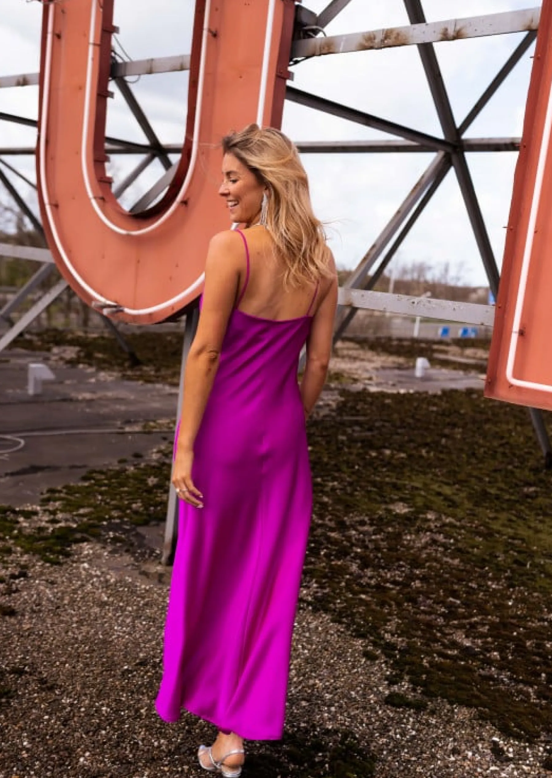 Robes-EASY-CLOTHES Robe Delly violet | Robe longue de soirée | Prêt-à-porter en ligne | Easy Clothes Violet