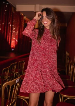 Robes-EASY-CLOTHES Robe Dona CREATION - bordeaux à motifsEasy Clothes Bordeaux à motifs