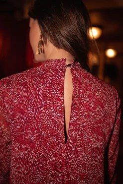 Robes-EASY-CLOTHES Robe Dona CREATION - bordeaux à motifsEasy Clothes Bordeaux à motifs