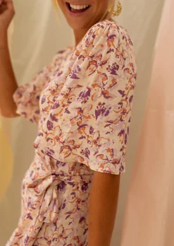Robes-EASY-CLOTHES Robe Fleurie - Bessie - Printemps Été 2023 - Easy Clothes À fleurs