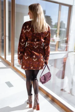 Robes-EASY-CLOTHES Robe Giulia - brune à motifsEasy Clothes Brune à motifs       