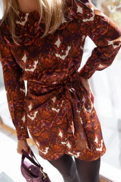 Robes-EASY-CLOTHES Robe Giulia - brune à motifsEasy Clothes Brune à motifs