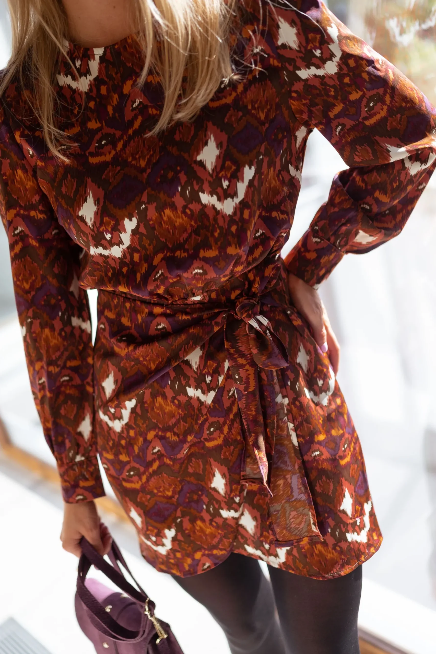 Robes-EASY-CLOTHES Robe Giulia - brune à motifsEasy Clothes Brune à motifs