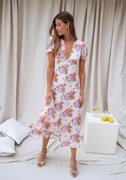 Robes-EASY-CLOTHES Robe Kety - beige à motifsEasy Clothes Beige à motifs