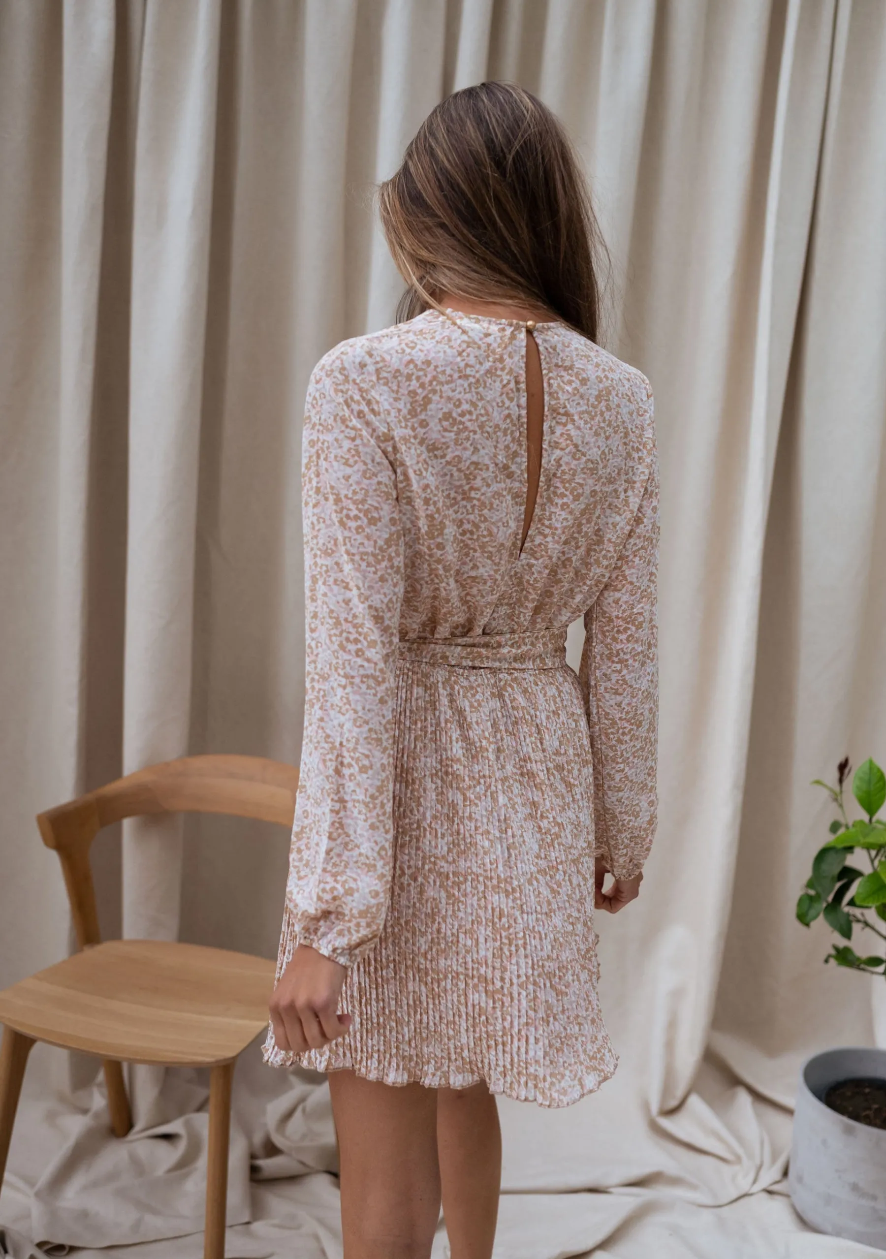 Robes-EASY-CLOTHES Robe Lisa - beige à motifsEasy Clothes Beige à motifs