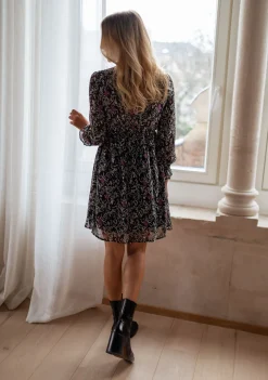 Robes-EASY-CLOTHES Robe Lolly - noire à fleursEasy Clothes Noire à fleurs       