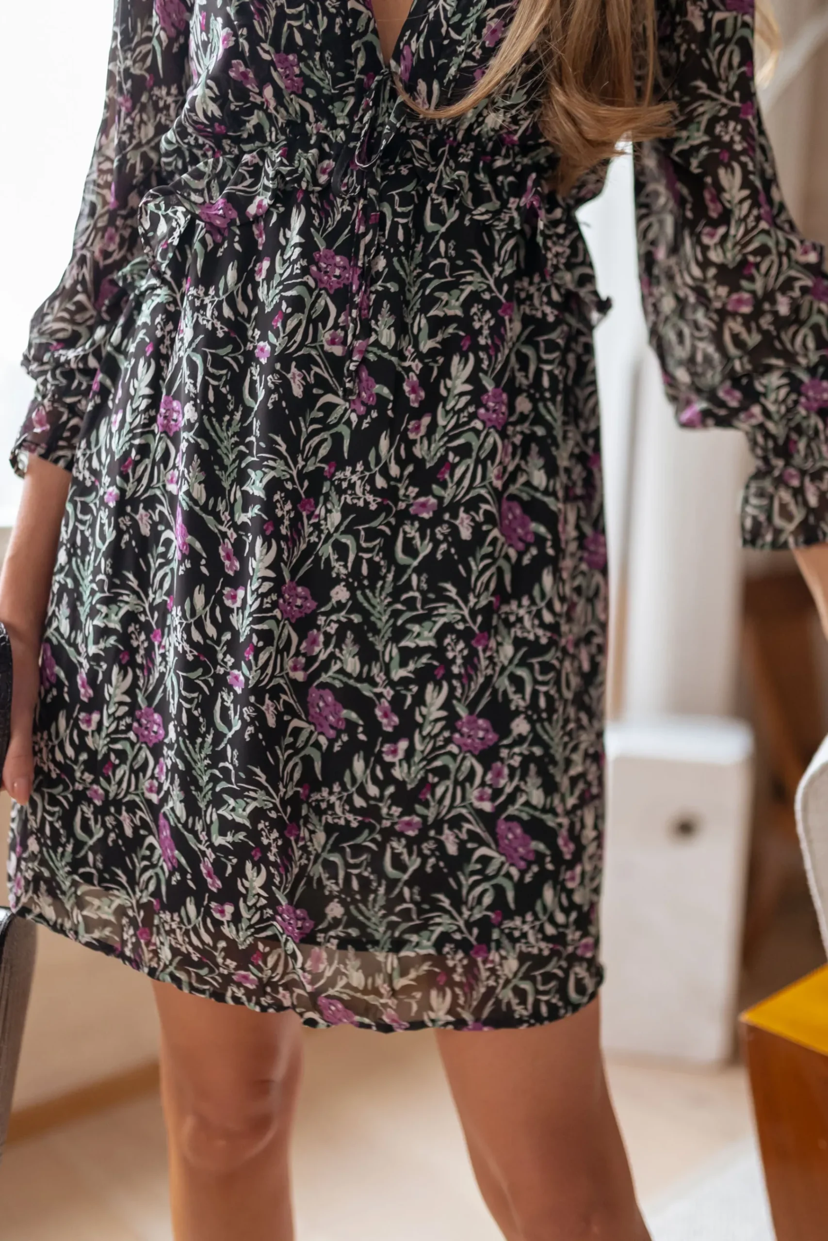 Robes-EASY-CLOTHES Robe Lolly - noire à fleursEasy Clothes Noire à fleurs