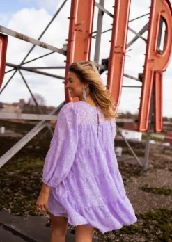 Robes-EASY-CLOTHES Robe Lomane lilas | Robe courte ample | Prêt-à-porter en ligne | Easy Clothes Lilas       