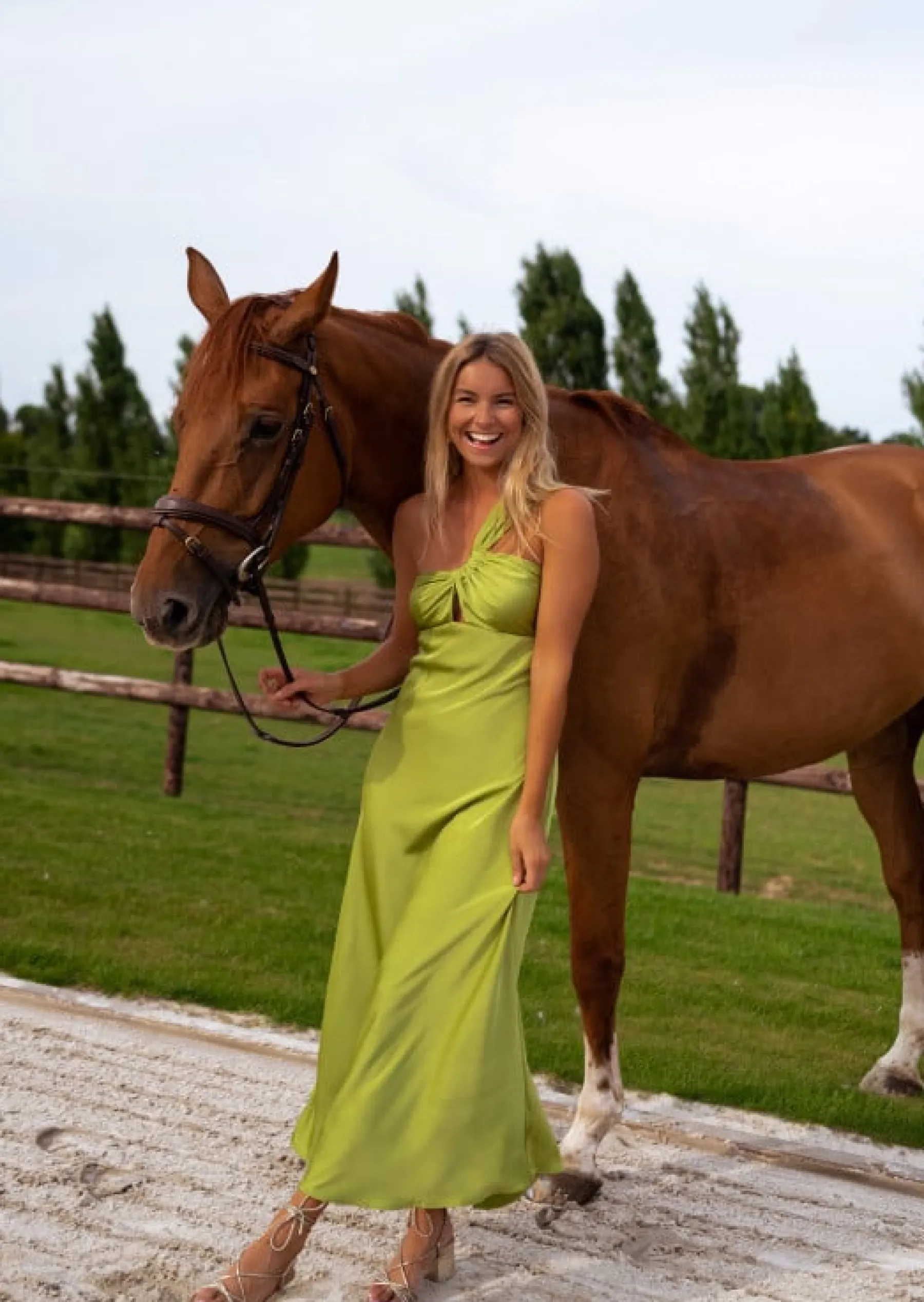 Robes-EASY-CLOTHES Robe Longue - Dora - Couleur Olive - Soirées & CérémoniesEasy Clothes Olive