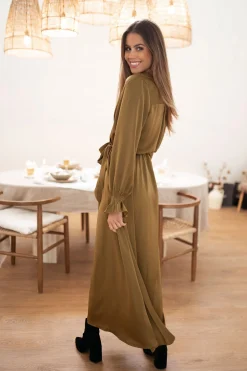 Robes-EASY-CLOTHES Robe longue Elita - ocreEasy Clothes Ocre       