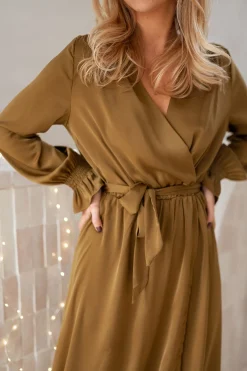 Robes-EASY-CLOTHES Robe longue Elita - ocreEasy Clothes Ocre