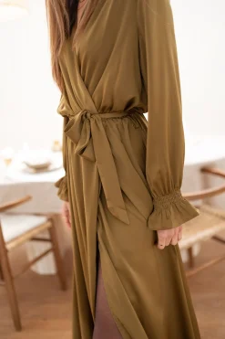 Robes-EASY-CLOTHES Robe longue Elita - ocreEasy Clothes Ocre