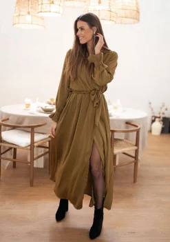 Robes-EASY-CLOTHES Robe longue Elita - ocreEasy Clothes Ocre