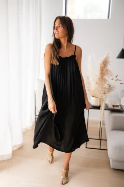 Robes-EASY-CLOTHES Robe longue Mila - noireEasy Clothes Noire       