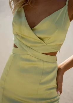 Robes-EASY-CLOTHES Robe Longue Verte - Jerina - Effet Soie - ÉléganteEasy Clothes Verte