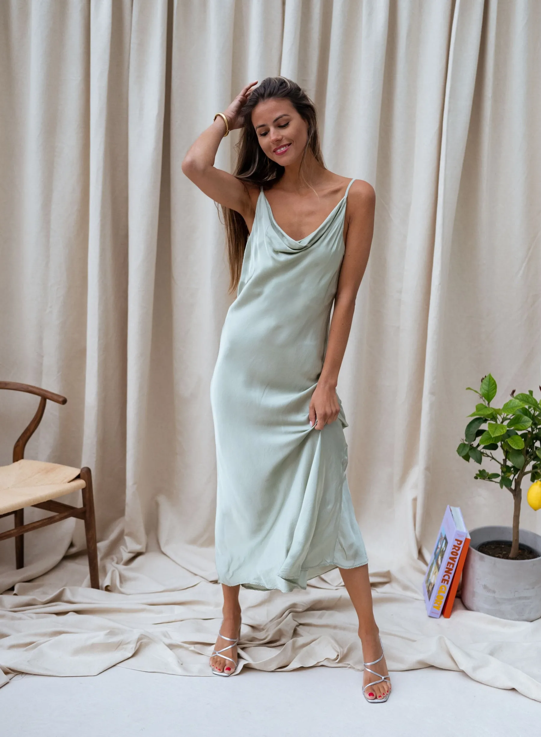 Robes-EASY-CLOTHES Robe Louna - verte d’eauEasy Clothes Verte d’eau