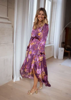 Robes-EASY-CLOTHES Robe Pantin CREATION - mauve à fleursEasy Clothes Mauve à fleurs       