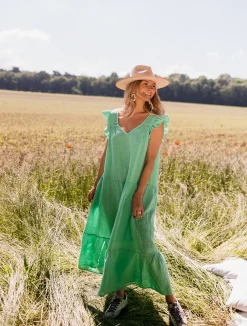 Robes-EASY-CLOTHES Robe Rodia - verte en linEasy Clothes Verte en lin