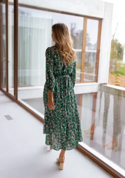 Robes-EASY-CLOTHES Robe Rosie - verte à fleursEasy Clothes Verte à fleurs       