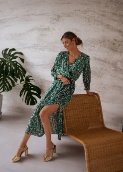Robes-EASY-CLOTHES Robe Rosie - verte à fleursEasy Clothes Verte à fleurs       