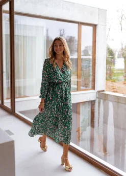 Robes-EASY-CLOTHES Robe Rosie - verte à fleursEasy Clothes Verte à fleurs       