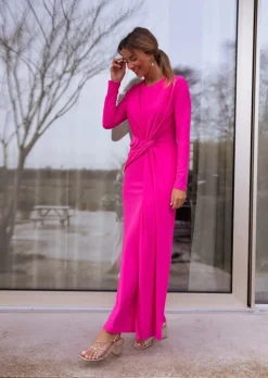 Robes-EASY-CLOTHES Robe Tary rose | Robe longue de cocktail | Prêt-à-porter en ligne | Easy Clothes Rose