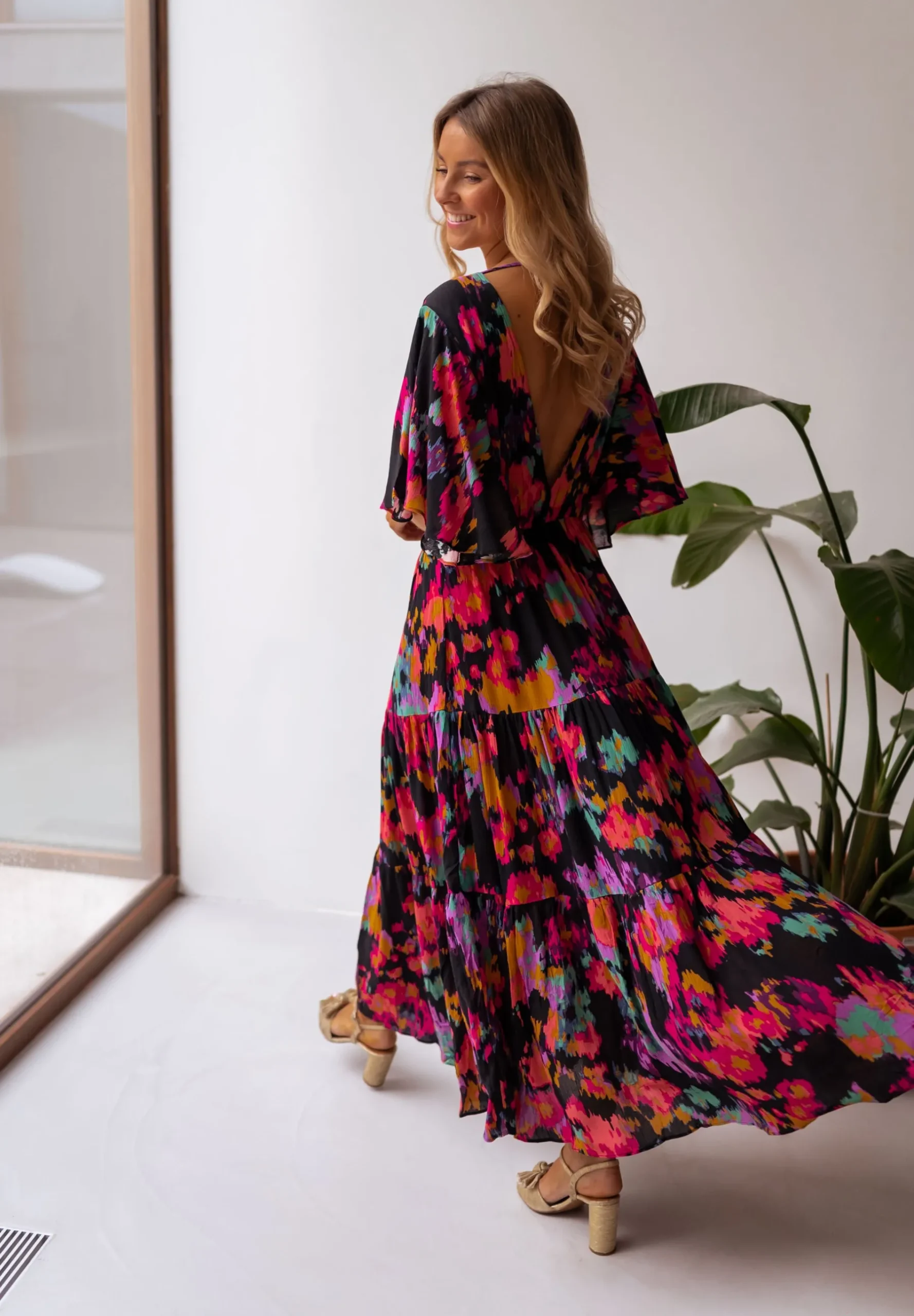 Robes-EASY-CLOTHES Robe Tilda - noire à motifsEasy Clothes Noire à motifs